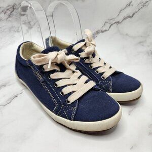 Taos Star Burst Blue Canvas Sneakers Comfort Shoes Lace Up Flats 5.5 (EU 36)